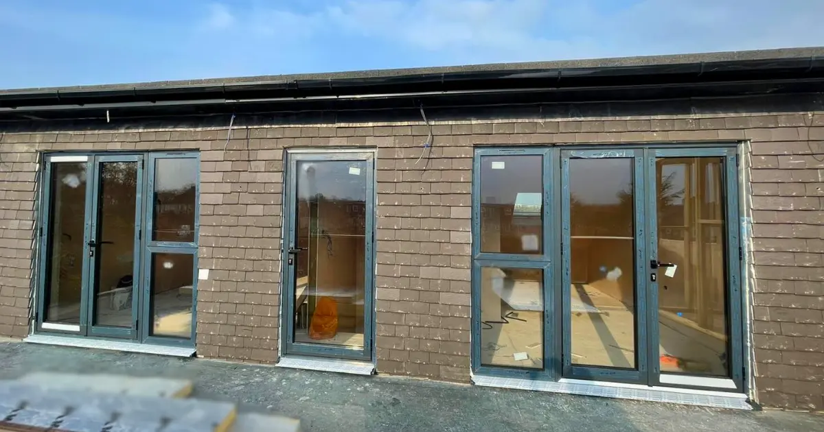 Aluminium French Door with side Panels.
