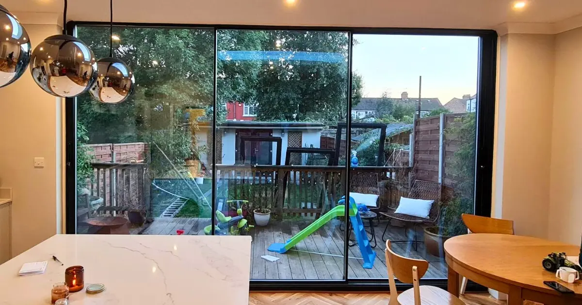 A ultra slim frame sliding door installed by durajoin