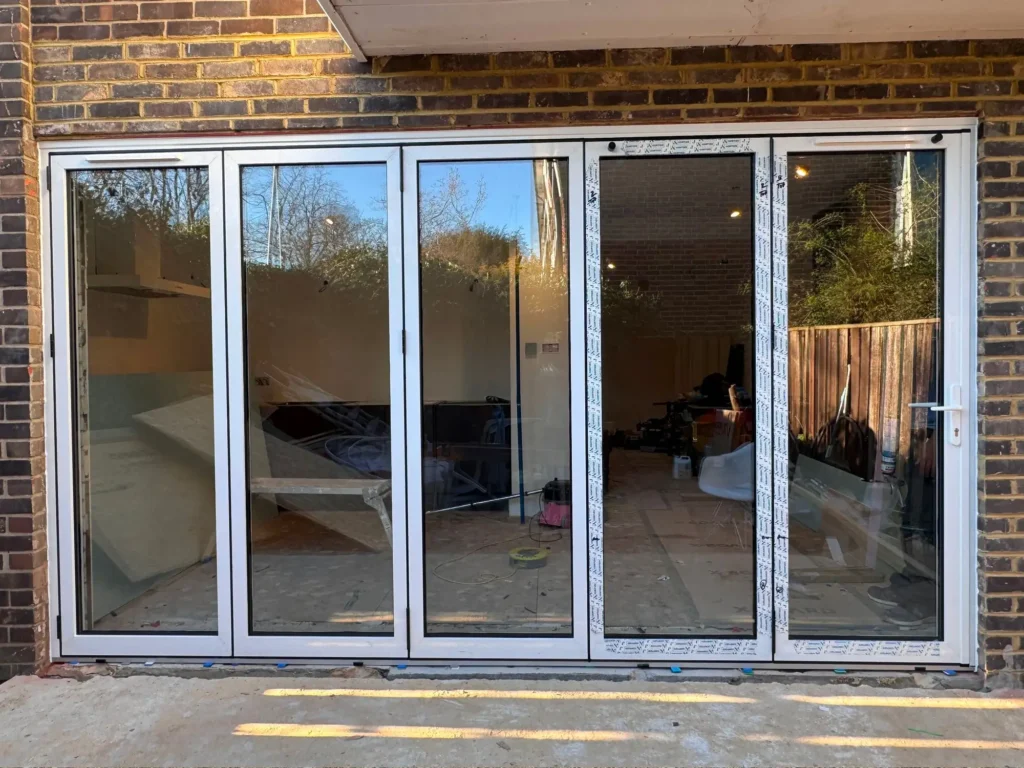 Aluminium bifold doors in home extension London