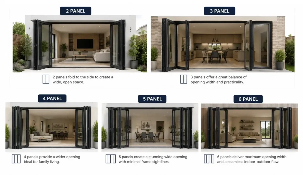Aluminium bifold doors configuration options
