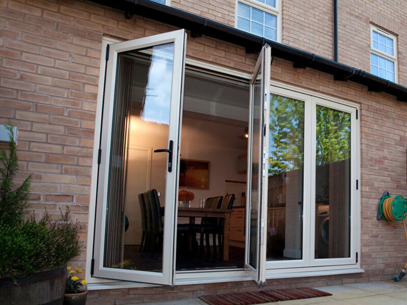 Aluminium bifold doors supply and installed by Durajoin in NW7 London