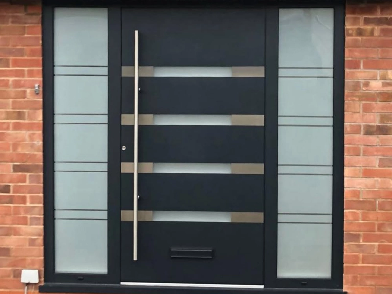 Aluminium front doors installed in London home by Durajoin