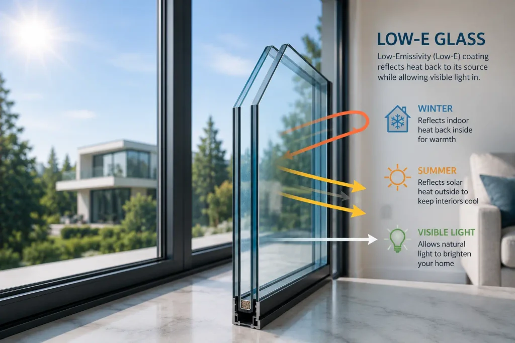 Low-E glass in aluminium windows