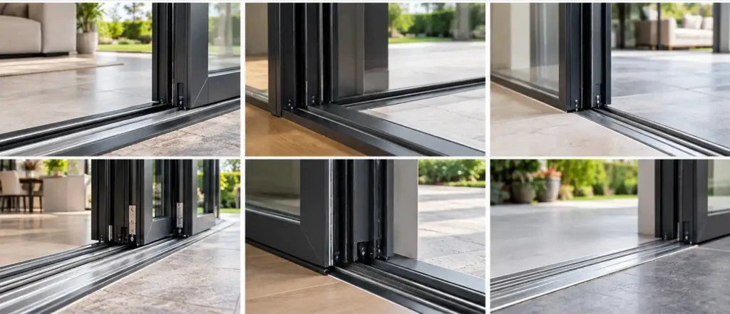 Types of door thresholds including low profile, recessed, bifold and accessible thresholds
