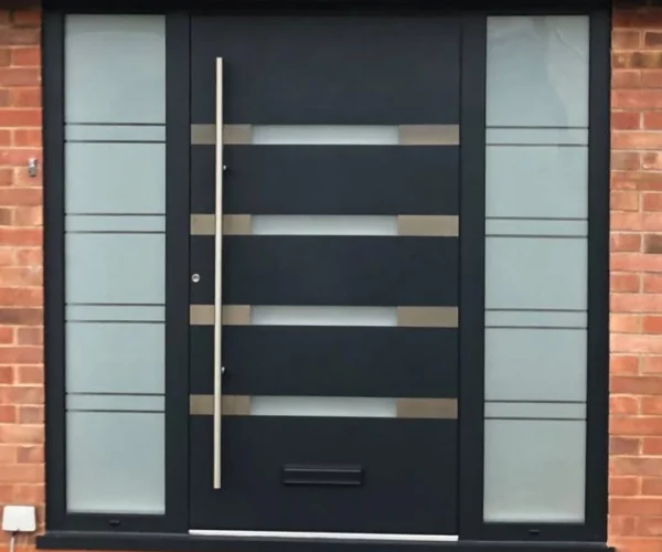 Aluminium front doors installed in London home by Durajoin